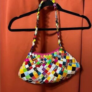 Source Unknown Multicolor Woven Shoulder Bag
